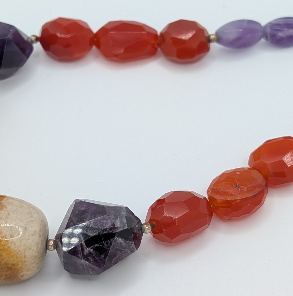 Barse Mixed Gemstone Chunky Statement Necklace - image 5